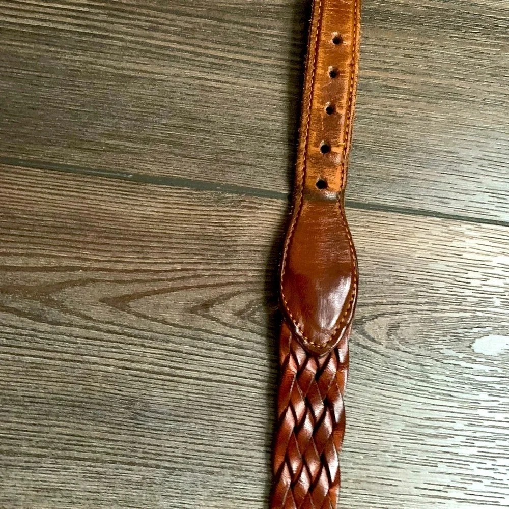 Braided Brown leather belt from Italy